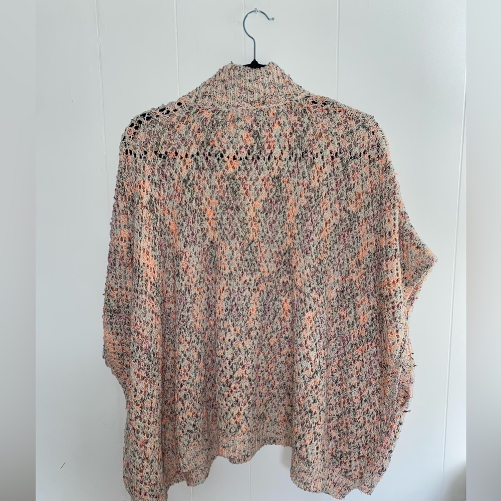 ANTHROPOLOGIE Akemi & Kin Hattie Multi Color Chunky Knit Poncho Sweater OS NWT - Picture 13 of 15